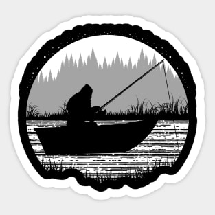 Boat Fishing Bigfoot Sticker